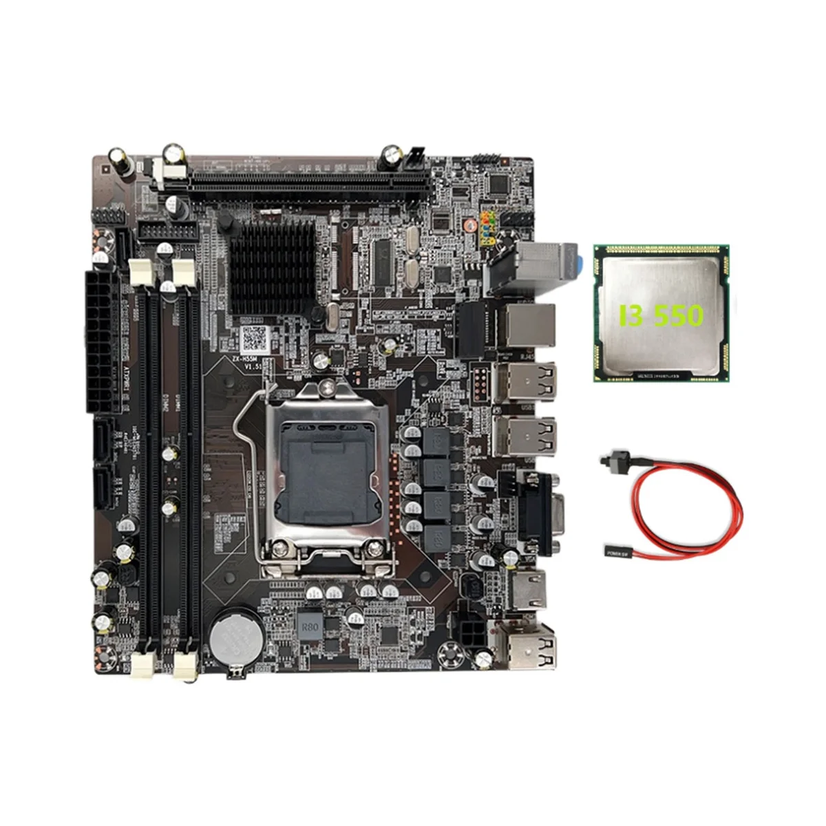 Материнская плата H55 LGA1156 с поддержкой I3 530 I5 760, процессор DDR3, материнская плата для компьютера + Процессор I3 550 + кабель переключения
Материнская плата H55 LGA1156 с поддержкой I3 530 I5 760, процессор DDR3, материнская плата для компьютера + Процессор I3 550 + кабель переключения