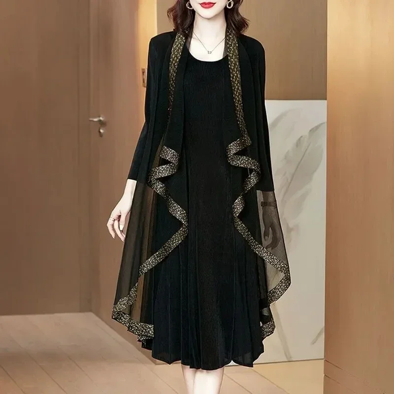 Autumn New Vintage High End Elegant Dress Casual Western Style Large Size Loose Fake Two Pieces Shawl Dress Long Vestidos L690
Autumn New Vintage High End Elegant Dress Casual Western Style Large Size Loose Fake Two Pieces Shawl Dress Long Vestidos L690
