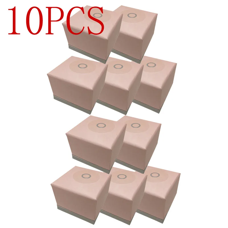

10pcs Packaging Pink Paper Ring Boxes For Earrings Charms Fashion Jewelry Case for Valentine's Day Gift Wholesale Lots Bulk
