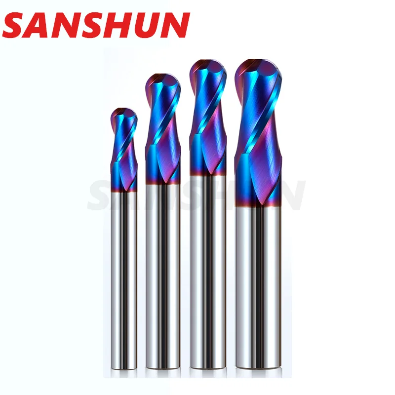 HRC65 ball head tungsten steel milling cutter, 2-edge carbide ball head cutter ball type cutter, CNC tool for machining center
HRC65 ball head tungsten steel milling cutter, 2-edge carbide ball head cutter ball type cutter, CNC tool for machining center