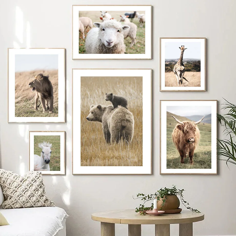Giraffe Bear Lion Flock Horse Zebra Cow Grass Wall Art Print Canvas Painting Nordic Poster Wall Pictures For Living Room Decor
Giraffe Bear Lion Flock Horse Zebra Cow Grass Wall Art Print Canvas Painting Nordic Poster Wall Pictures For Living Room Decor