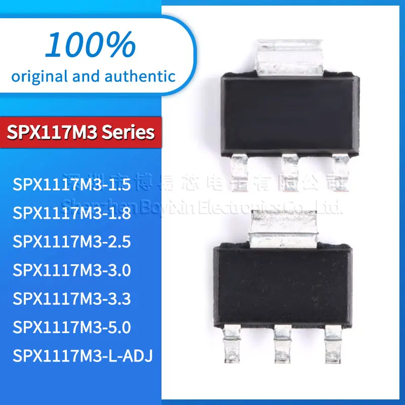 

Original genuine SPX1117M3-L-1.5/1.8/2.5/2.85/3.0/3.3/5.0/ADJ new linear voltage regulator (LDO) IC chip SOT-223