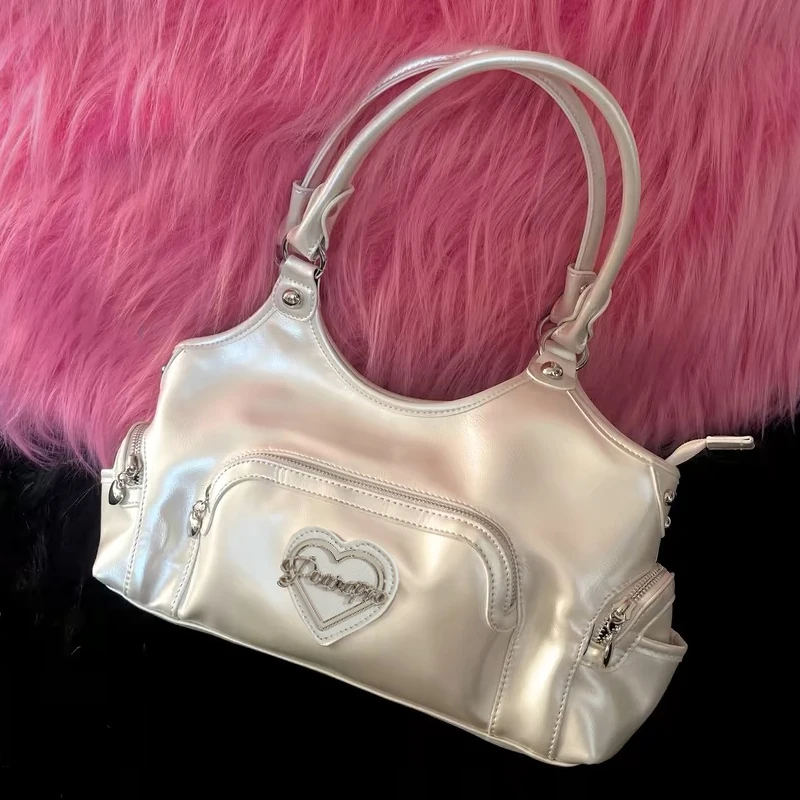 

Fashion Tote Bag For Women Luxury Designer Handbag Purses 2024 New In PU Letters Sequined Rivet Large Capacity Underarm Shoulder