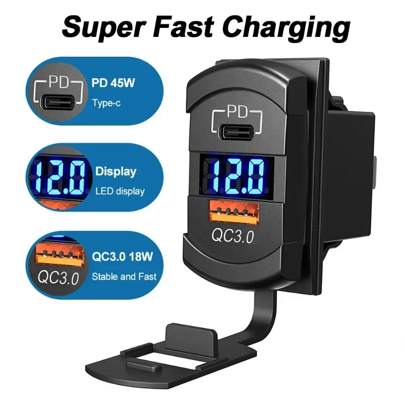 Совершенно новое автомобильное зарядное устройство USB C PD3.0 45 Вт и QC3.0 18 Вт, быстрое зарядное устройство для мотоцикла, лодки, грузовика, квадроцикла 12-24 В
Совершенно новое автомобильное зарядное устройство USB C PD3.0 45 Вт и QC3.0 18 Вт, быстрое зарядное устройство для мотоцикла, лодки, грузовика, квадроцикла 12-24 В