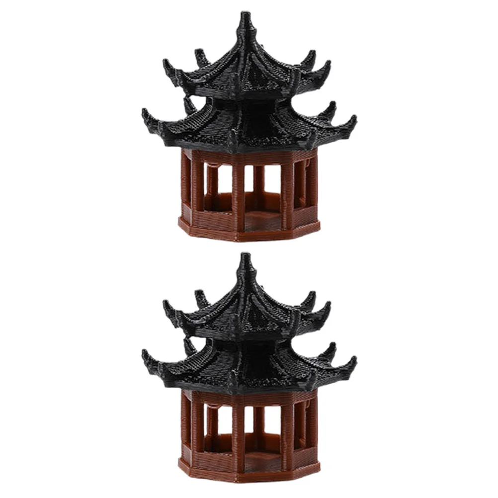 

Mini Pagoda Statue Miniature Pagoda Bonsai Decor Micro Landscape Hexagonal Pavilion Figurine Tiny Pavilion Ornament Mini Zen