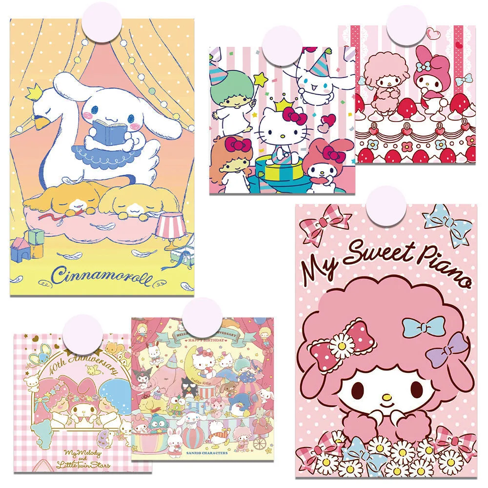 

20pcs Sanrio Cartoon Hello Kitty My Melody Kuromi Little Twin Star Wall Collage Cards Cute Print Kit Room Decor for Girls Wall