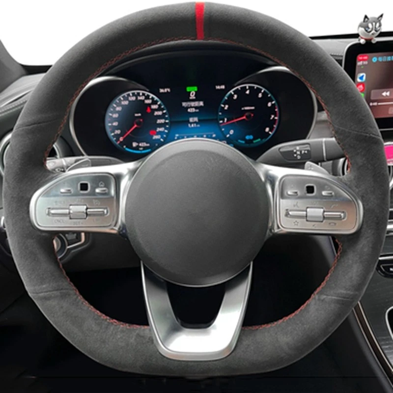 Anti-Slip Black Suede Braid Car Steering Wheel Cover For Mercedes-Benz S-Class W222 GLC A-Class W177 C-Class W205 E-Class W213
Anti-Slip Black Suede Braid Car Steering Wheel Cover For Mercedes-Benz S-Class W222 GLC A-Class W177 C-Class W205 E-Class W213