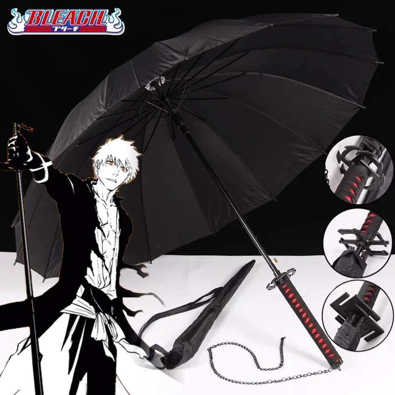 

Kurosaki Ichigo Anime Bleach Katana Umbrellas Long Katana Handle Parasol Toushirou Aizen Sousuke Japanese Samurai Sword Umbrella