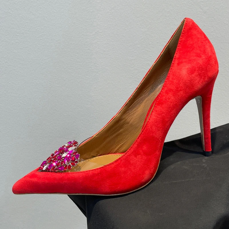 Versatile Women Pumps Summer New Crystal Heart-Shaped Design Pointed Toe Single Shoes Shiny Eye-Catching Ladies High Heels
Versatile Women Pumps Summer New Crystal Heart-Shaped Design Pointed Toe Single Shoes Shiny Eye-Catching Ladies High Heels