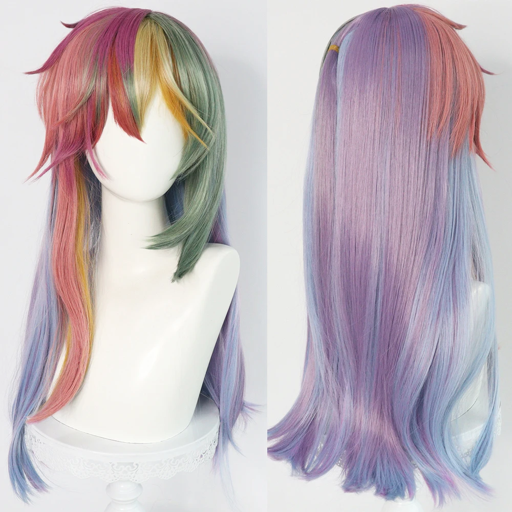 RANYU Synthetic Long Ombre Rainbow Blend Straight Wig with Bangs Anime Cosplay Fluffy Women Hair Wig for Party
RANYU Synthetic Long Ombre Rainbow Blend Straight Wig with Bangs Anime Cosplay Fluffy Women Hair Wig for Party