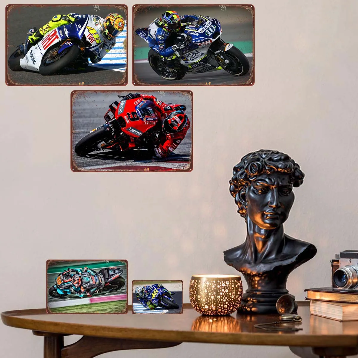 

Moto Gp Racing Decoration Wall Decor Garage Pub Club Decoration Metal Tin Signs Vintage Home Decor Items Man Cave Art Mural Room