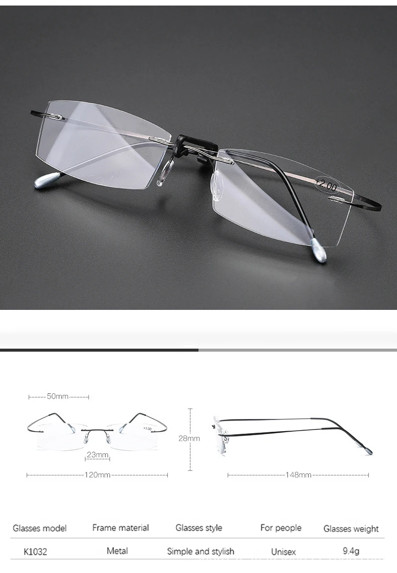 Men's Anti Blue Light Blocking Reading Glasses Cut Frameless Metal HD Lens Eyewear Women Prescription Presbyopic Glasses +400 59 Mallzona Sbec46692707c44009fc0437bdc2d7fcbE Men's Anti Blue Light Blocking Reading Glasses Cut Frameless Metal HD Lens Eyewear Women Prescription Presbyopic Glasses +400 Mallzona