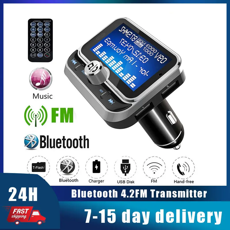 

Creative Car FM Transmitter With Remote Control LCD Bluetooth MP3 Player Dual USB Car FM zender Modulator