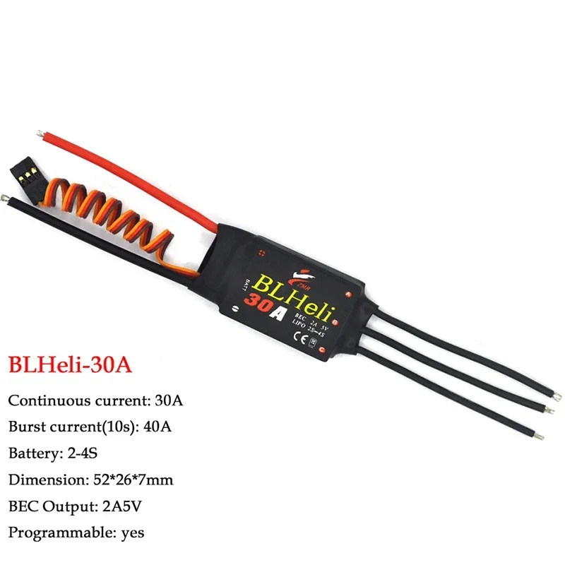 

BLHeli Brushless ESC 12A 20A 30A 40A 50A 60A 80A with UBEC Electronic Speed Controller for Fixed Wing DIY FPV RC Drone Airplane