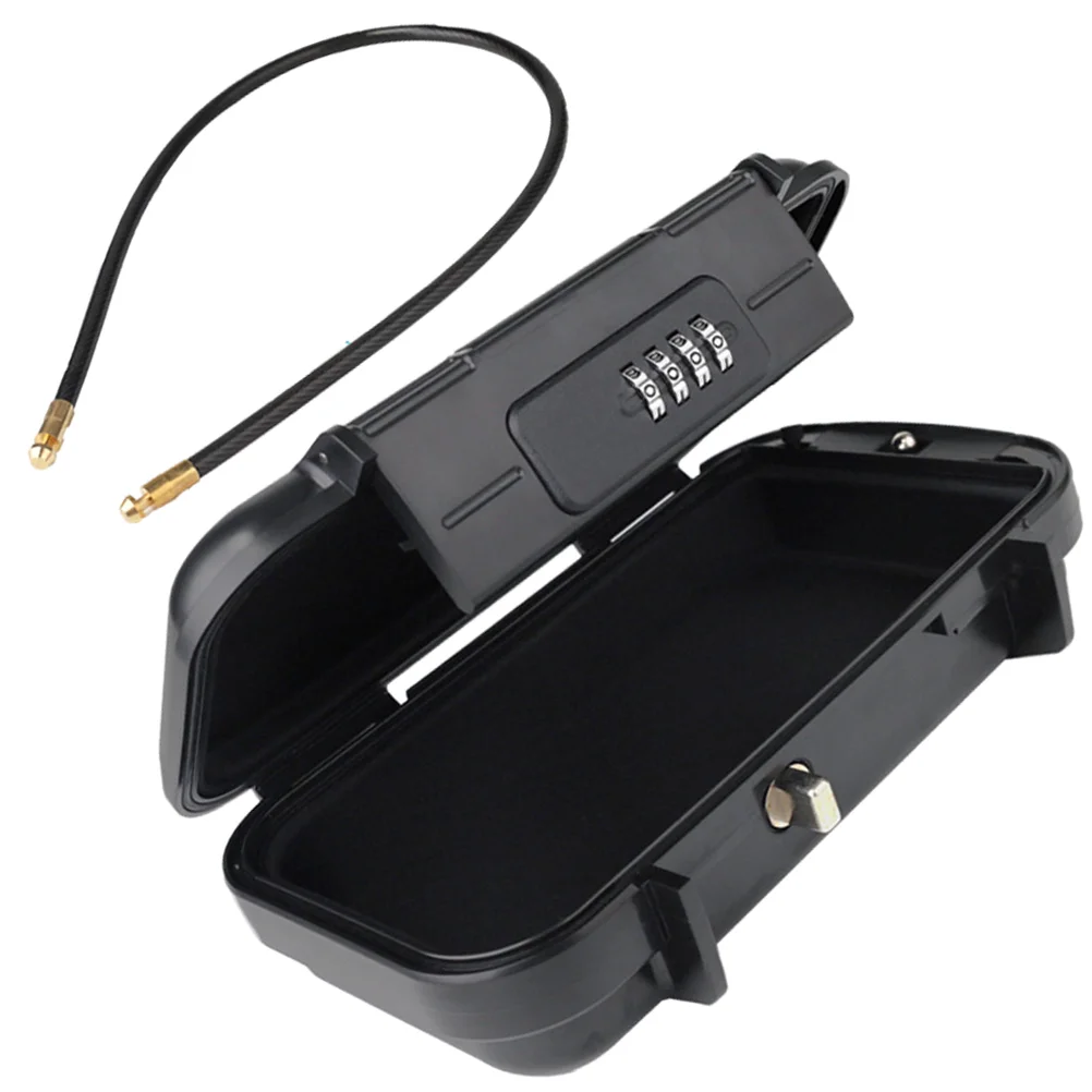 

Storage Box Portable Lock Box Beach Combination Security Safe Waterproof Travel Lockbox Black