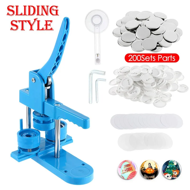 Button Badge Maker Machine Kit 25/32/37/44/58mm DIY Badges Set with 200PCS Making Parts+Circle Cutter for DIY Button Pins Making
Button Badge Maker Machine Kit 25/32/37/44/58mm DIY Badges Set with 200PCS Making Parts+Circle Cutter for DIY Button Pins Making