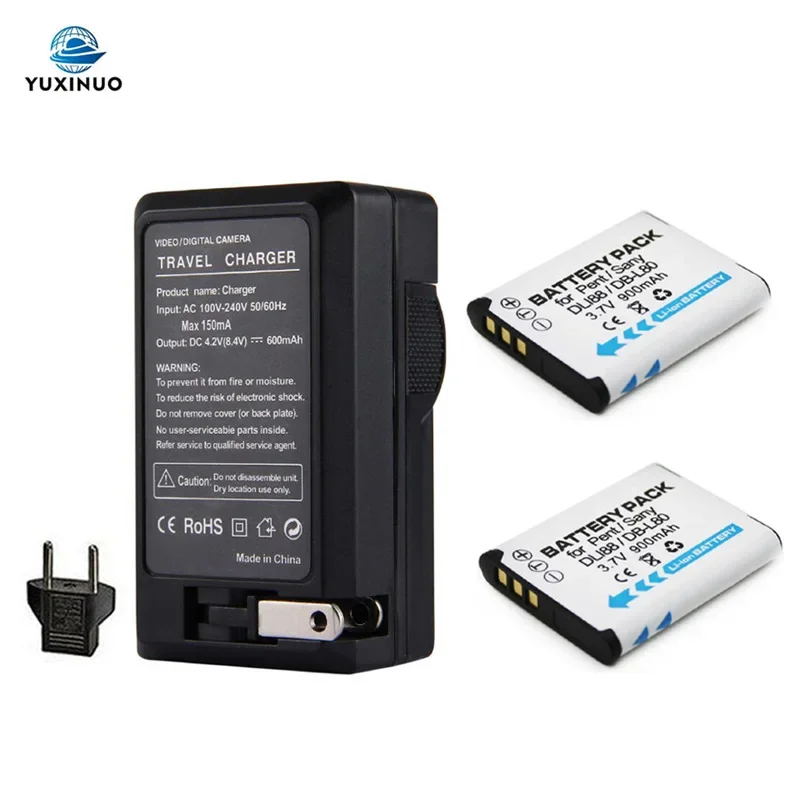 

3.7V 900mAh D-Li88 DB-L80 DB-L80A Camera Battery +AC Charger for Sanyo VPC-CG10 CG20 PENTAX VPC-CG88 CG100 DB-L80AU DBL80 DB L80