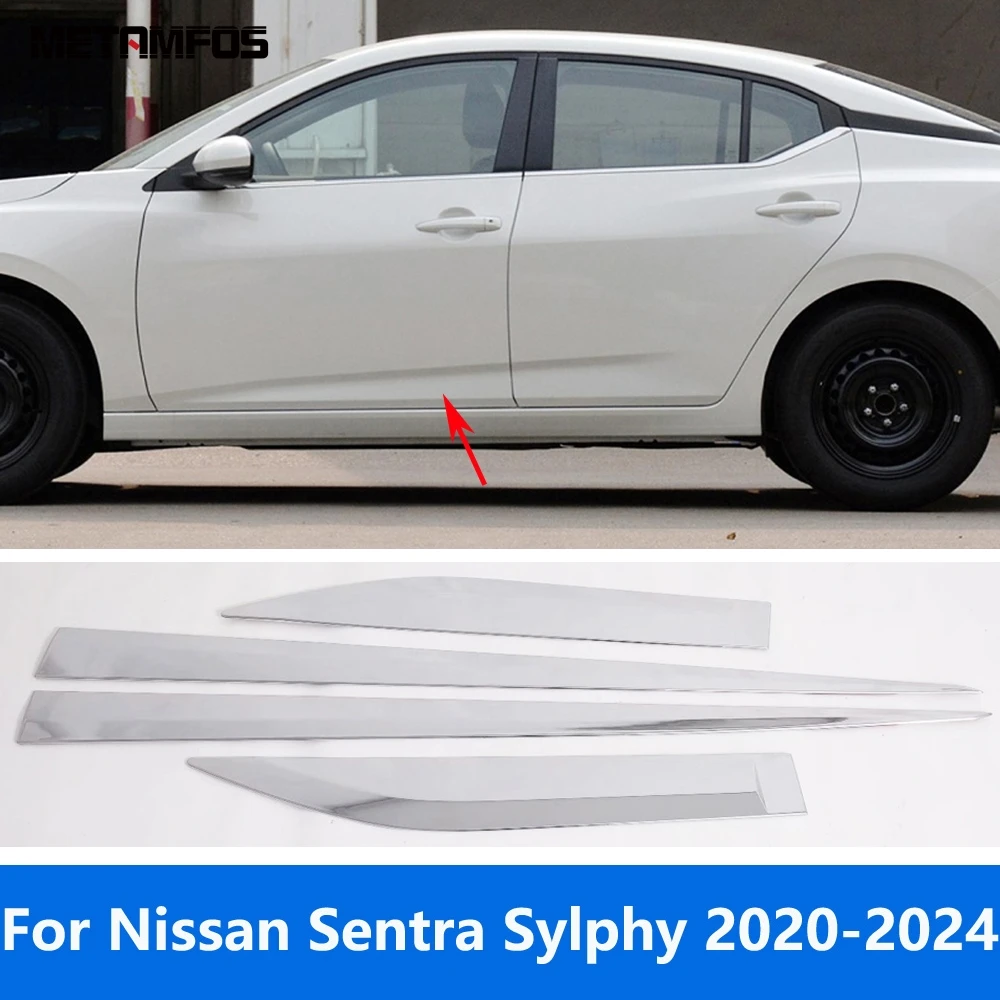 

Для Nissan Sentra Sylphy 2020-2022 2023 2024 углеродное волокно дверь боковая полоса кузова молдинг отделка Аксессуары автостайлинг