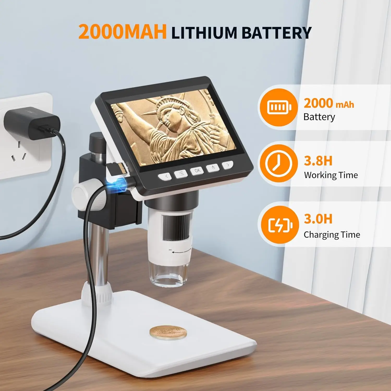 Letcmoi 4.3" IPS Digital Microscope 1000X 1080P Coin Microscope Magnifier with 8 Adjustable LED Light 10MP Camera Video Recorder
Letcmoi 4.3" IPS Digital Microscope 1000X 1080P Coin Microscope Magnifier with 8 Adjustable LED Light 10MP Camera Video Recorder