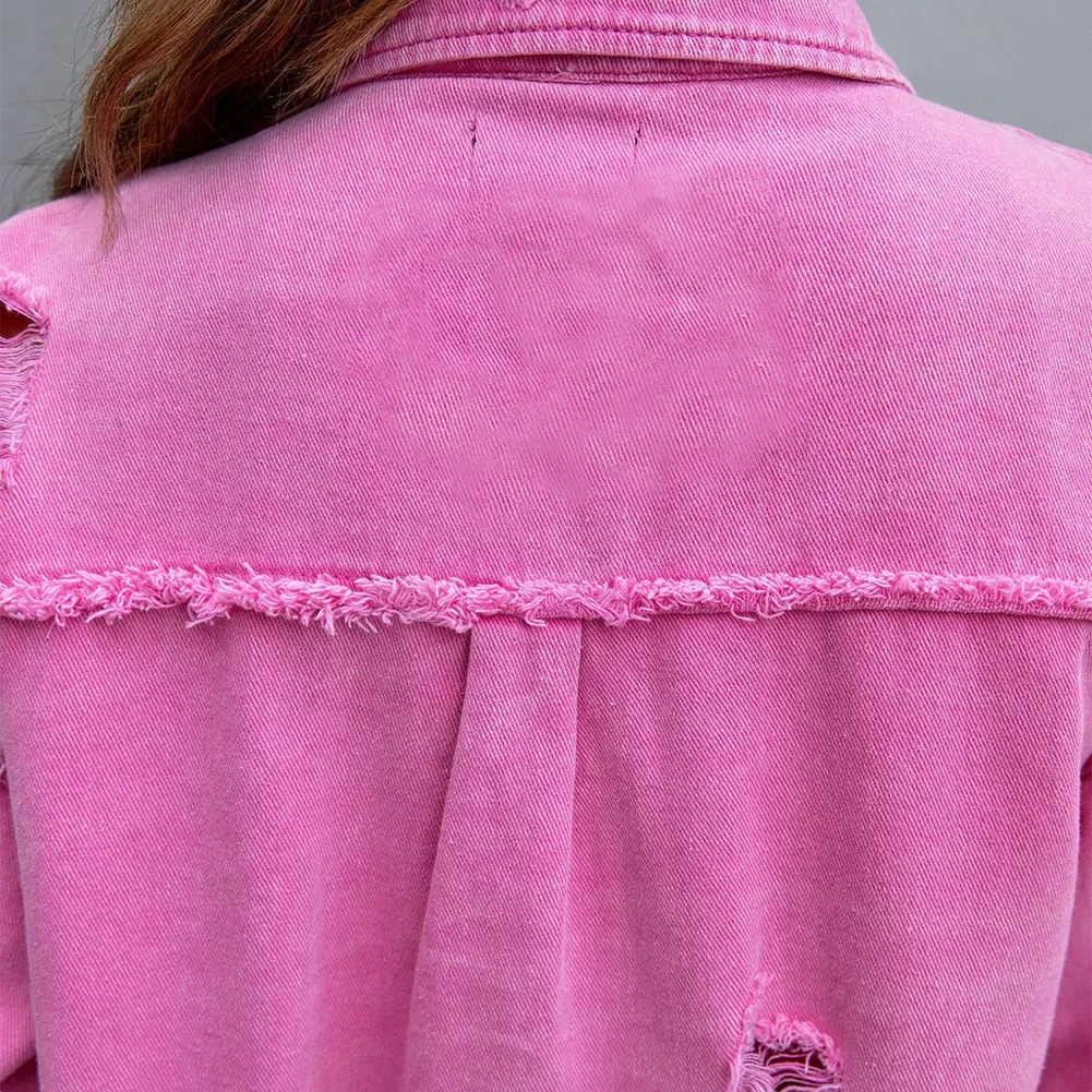 Women's Casual Jacket With Sanding Jeans Material Tassel Long Sleeve Design Featuring Lapel Buttoning Comfort For All Day
Women's Casual Jacket With Sanding Jeans Material Tassel Long Sleeve Design Featuring Lapel Buttoning Comfort For All Day