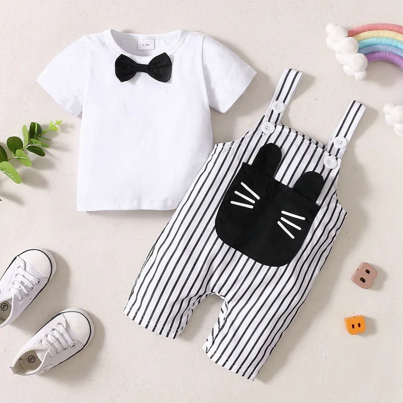 0-18 Months Old Boy's Fashionable Handsome Little Gentleman T-shirt+Cute Cat Suspenders, New Baby Suit in 2023 Summer,95% Cotton
0-18 Months Old Boy's Fashionable Handsome Little Gentleman T-shirt+Cute Cat Suspenders, New Baby Suit in 2023 Summer,95% Cotton