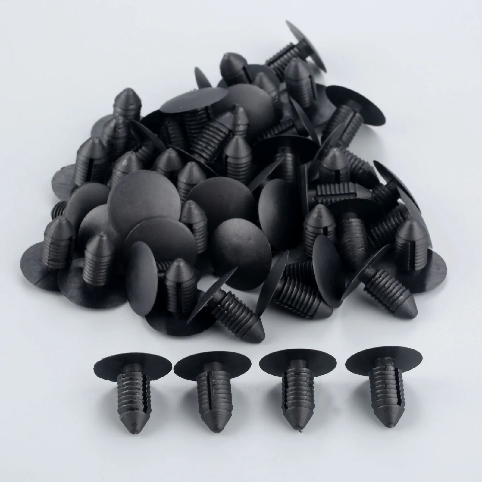 

50Pcs Hole Plastic Rivets Clip 11mm Auto Bumper Retainers Black Fasteners For Car Door Trim Panel Fender Car Styling