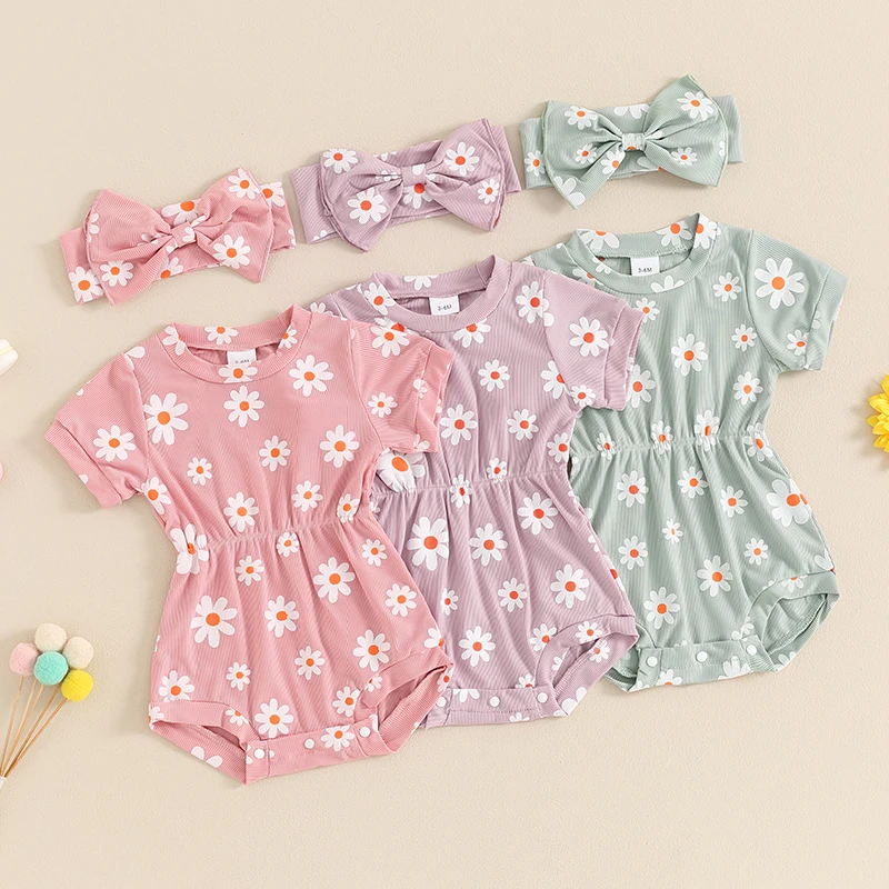 Летний комбинезон для новорожденных девочек с коротким рукавом и круглым вырезом, Цветочный комбинезон, комбинезон с повязкой на голову, детская одежда
Летний комбинезон для новорожденных девочек с коротким рукавом и круглым вырезом, Цветочный комбинезон, комбинезон с повязкой на голову, детская одежда