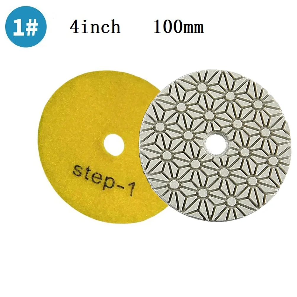 

1PC 4 Inch 100mm Dry/wet Diamond 3 Step Polishing Pads Granite Polishing Tool Pad Sanding Disc Polishing Granite Marble Disk