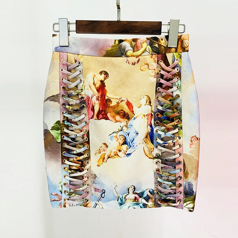 Spot 2023 new European and American fashion cotton and linen retro Renaissance angel printing heavy rope skirt
Spot 2023 new European and American fashion cotton and linen retro Renaissance angel printing heavy rope skirt