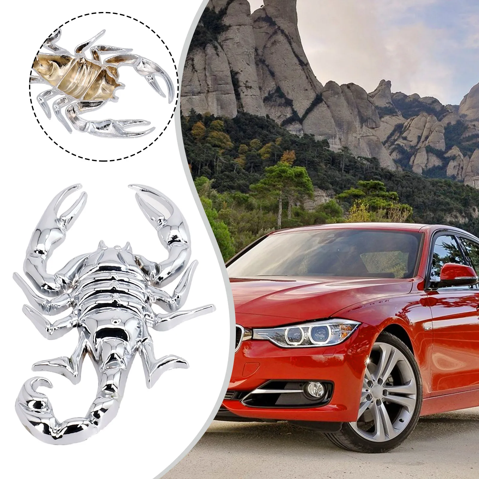 

3D Emblem stickers Trucks Body Cars Fashionable Accessories Set Metal Replacement Scorpion King Adhesive Badge