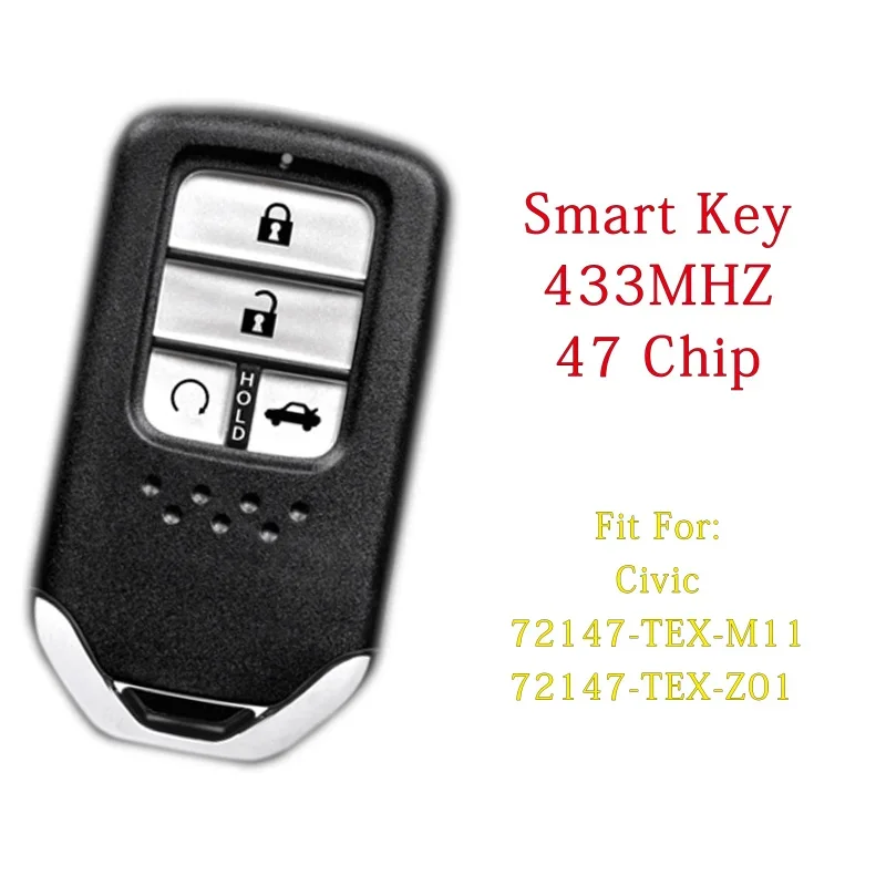 BaoJiangDd car key Fit for CIVIC FCC: KR5V2X 72147-TEX-M11/Z01 Smart Remote Key Fob 2 Button 433MHz ID47
BaoJiangDd car key Fit for CIVIC FCC: KR5V2X 72147-TEX-M11/Z01 Smart Remote Key Fob 2 Button 433MHz ID47