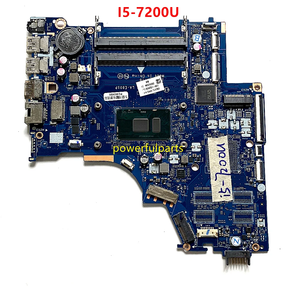 CSL50 LA-E801P Laptop Motherboard For Hp 15-bs With i5-7200 Cpu On-Board 924751-601 924751-001 924751-501 Working Good
CSL50 LA-E801P Laptop Motherboard For Hp 15-bs With i5-7200 Cpu On-Board 924751-601 924751-001 924751-501 Working Good