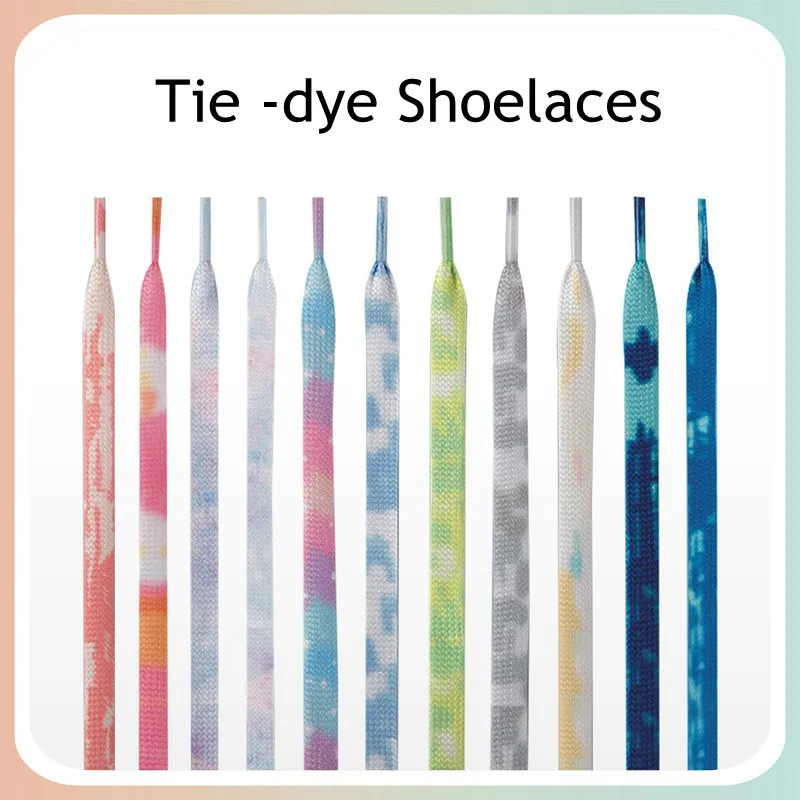 

New Tie-dye Shoelaces Flats Sneakers Laces Fashion AF1/AJ Sports Shoelace 100/120/140/160/180CM 0.8CM Width Shoes Accessories