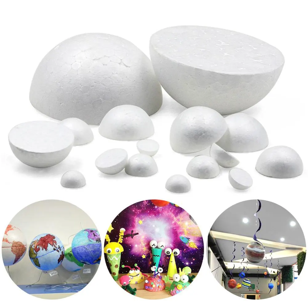 

1pcs 15/18/20/25cm Half Round Polystyrene Foam Balls For DIY Christmas Natal Kids Painted Wedding Party Flower Ball Decor
