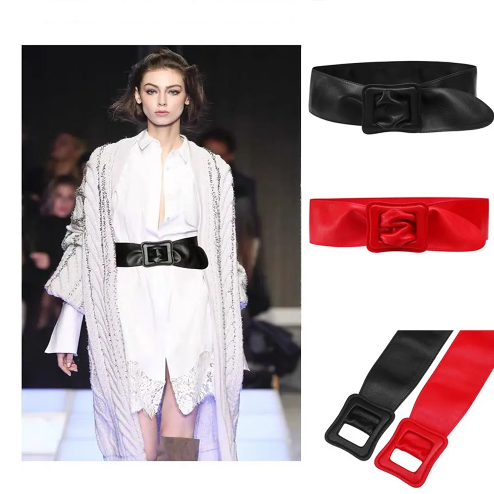 2022 New High quality Leather Fashion Retro Style Sweater Soft Waist Belt Women Wide Decoration With Design Skirt Coat Black Red
2022 New High quality Leather Fashion Retro Style Sweater Soft Waist Belt Women Wide Decoration With Design Skirt Coat Black Red