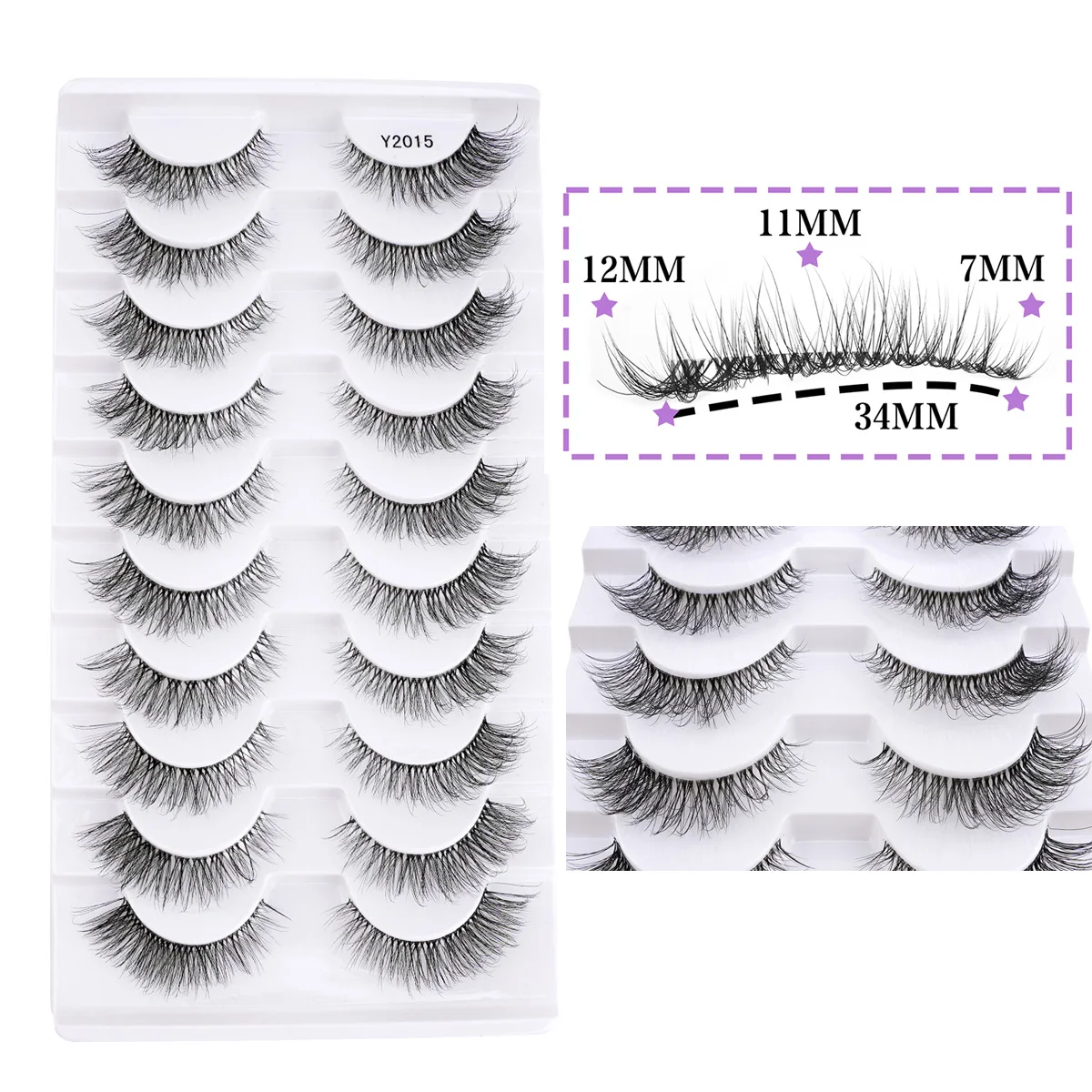 Lanjinglin 3/10 pairs 3D Mink Lashes Faux Mink Fluffy Lash Soft Full Thick Wispy Eyelash Dramatic False Eyelashes Makeup 4 Sbeebd7b8339845899038f9670dc1ee04S