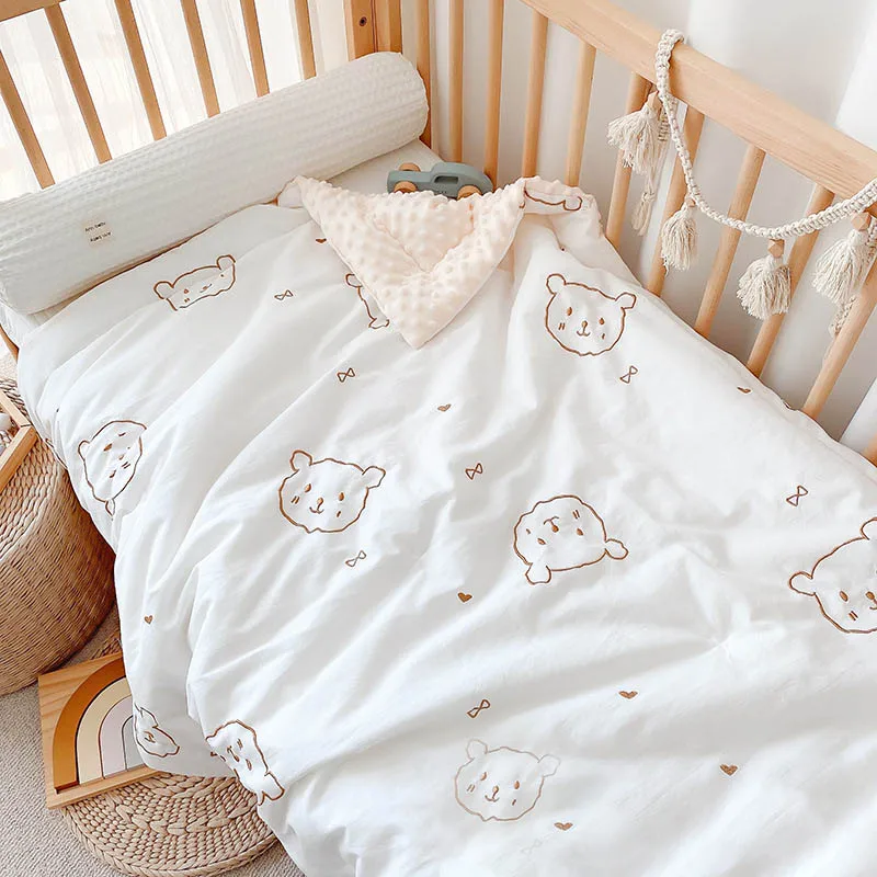 

Washed Cotton Bohemian Quilt Baby Blanket Japanese Style Baby Children Air-conditioning Newborn Quilt Plain Cotton Bedclothes
