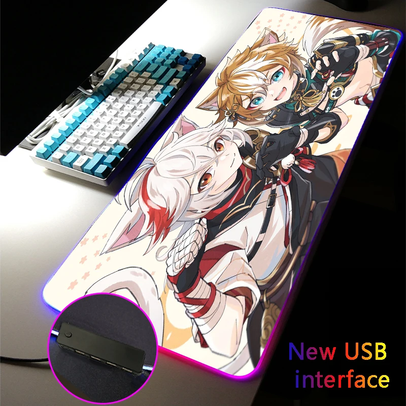 RGB Mouse Pad Four USB Docking Dock Gorou Kazuha Carpets Multi-interfac MousePad Typec Interface Genshin Impact Gaming Desk Mats
RGB Mouse Pad Four USB Docking Dock Gorou Kazuha Carpets Multi-interfac MousePad Typec Interface Genshin Impact Gaming Desk Mats