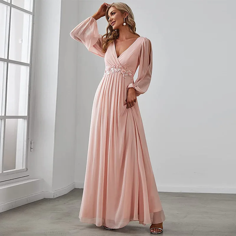 Women Sexy Maxi Evening Party Dress Hollow Out Long Sleeve Deep V-neck Patchwork Elegant Prom Dress High Quality Bridesmaid Gown
Women Sexy Maxi Evening Party Dress Hollow Out Long Sleeve Deep V-neck Patchwork Elegant Prom Dress High Quality Bridesmaid Gown