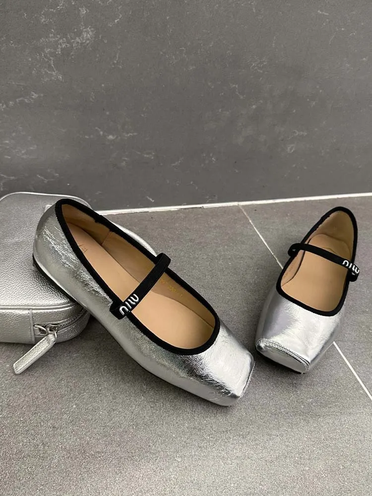 Women Ballet Flats Fashion Square Toe Pumps Female Mary Jane Shoes Soft Leather Slip-on Casual Shoes Office Lady Work Thin Shoes Sbef015fbc10940b48e59ec22a7dcde28o