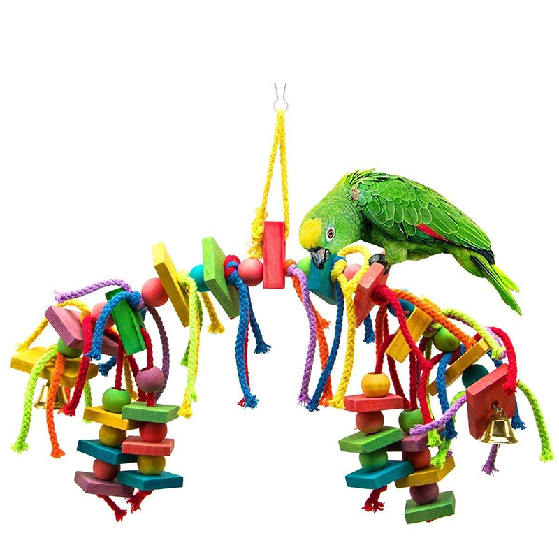 Colorful Parrot Chew Toys Natural Wooden Birds Perch Hanging Chewing Swings Cage Toy Pet Bird Climbing Ladder Bird Supplies
Colorful Parrot Chew Toys Natural Wooden Birds Perch Hanging Chewing Swings Cage Toy Pet Bird Climbing Ladder Bird Supplies