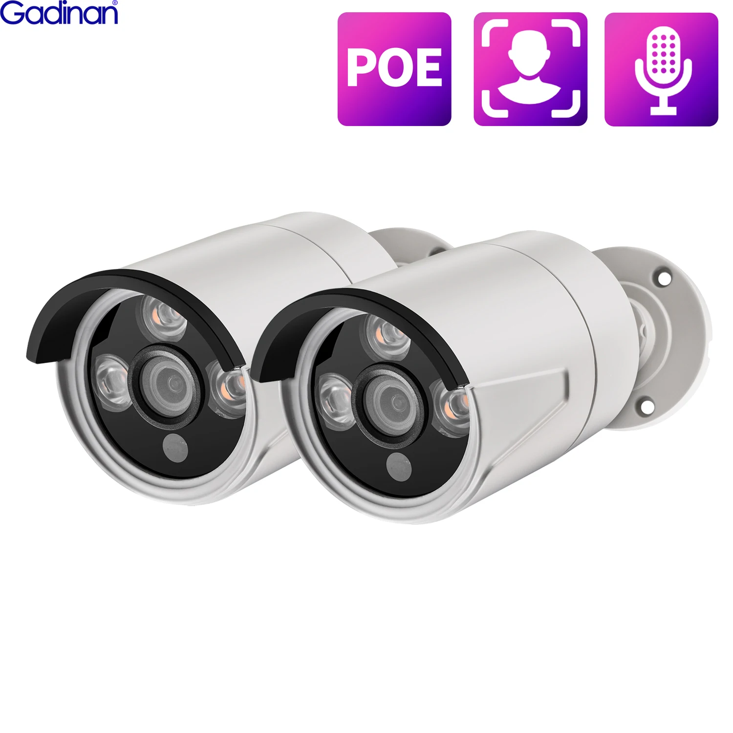 Gadinan Outdoor Waterproof PoE 5MP Audio IP Camera Face Detection CCTV Camera Night Vision P2P Motion Detection 2.8mm Monitor
Gadinan Outdoor Waterproof PoE 5MP Audio IP Camera Face Detection CCTV Camera Night Vision P2P Motion Detection 2.8mm Monitor