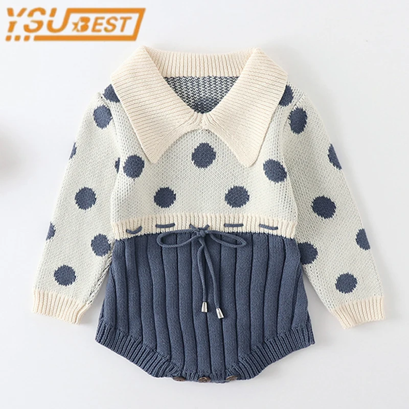 Baby Girls Romper Infant Baby Girls Spring Autumn Knitted Jumpsuit Long Sleeves Dot Patchwork Romper Newborn Baby Girl Clothes
Baby Girls Romper Infant Baby Girls Spring Autumn Knitted Jumpsuit Long Sleeves Dot Patchwork Romper Newborn Baby Girl Clothes
