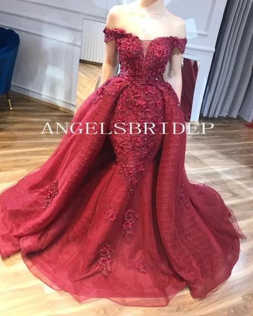 Angelsbridep шикарные бордовые вечерние платья русалки со съемным шлейфом Дубай с открытыми плечами формальное платье для вечеринки Vestido De ночной
Angelsbridep шикарные бордовые вечерние платья русалки со съемным шлейфом Дубай с открытыми плечами формальное платье для вечеринки Vestido De ночной