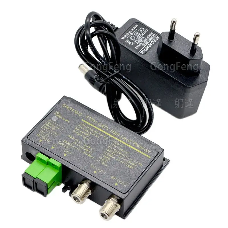 

10pcs FTTH CATV Node Indoor Optical Receiver Equipment Output Level 82dBmV WDM AGC Digital TV Analog Ultra Low Power ​Input