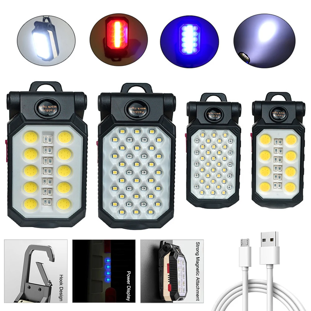 LED COB Torch Portable Work Light USB Charging Waterproof Adjustable Flashlight with Magnet Repair Emergency Lamp CampingLantern
LED COB Torch Portable Work Light USB Charging Waterproof Adjustable Flashlight with Magnet Repair Emergency Lamp CampingLantern