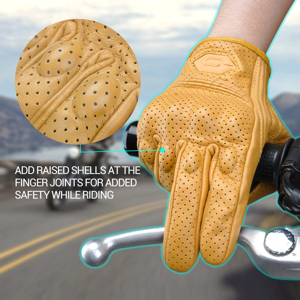 Leather Motorcycle Gloves Summer Breathable Mesh Moto Gloves Touch Function Motorbike Gloves Motocross Off-Road Racing Gloves Leather Motorcycle Gloves Summer Breathable Mesh Moto Gloves Touch Function Motorbike Gloves Motocross Off-Road Racing Gloves