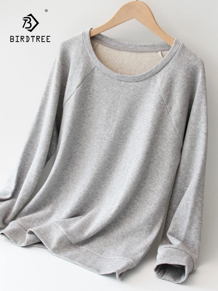 Birdtree 100%Mulberry Silk Brushed Pullover Women's Silk O Neck Long Sleeve Thermal Loose Top Casual Sportswear Autumn T36066QC
Birdtree 100%Mulberry Silk Brushed Pullover Women's Silk O Neck Long Sleeve Thermal Loose Top Casual Sportswear Autumn T36066QC
