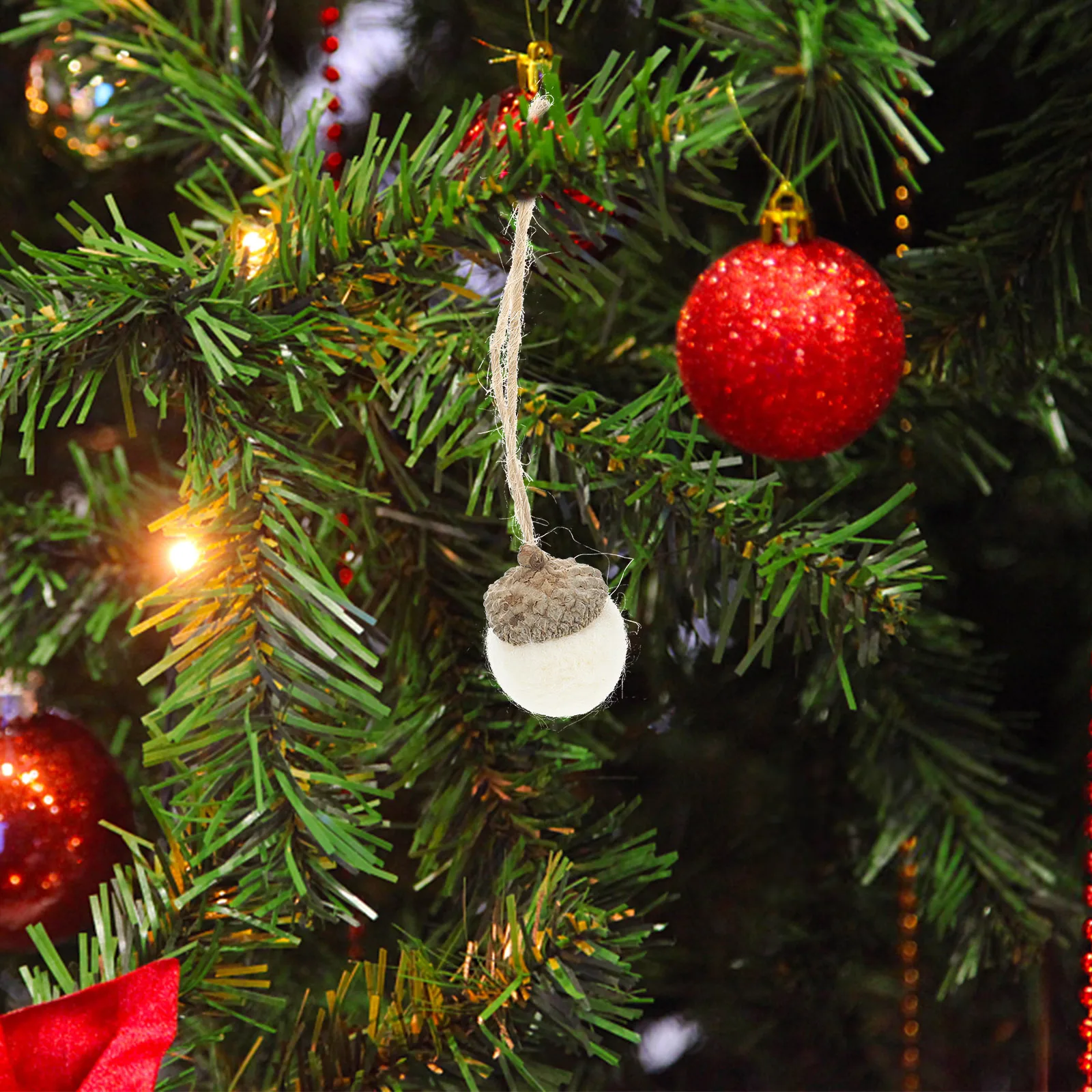 White Felt Pinecone Christmas Ornaments - 10 Piece Holiday Set 1 Sbefaed1ce9be4985b05a0a0312d1895cA