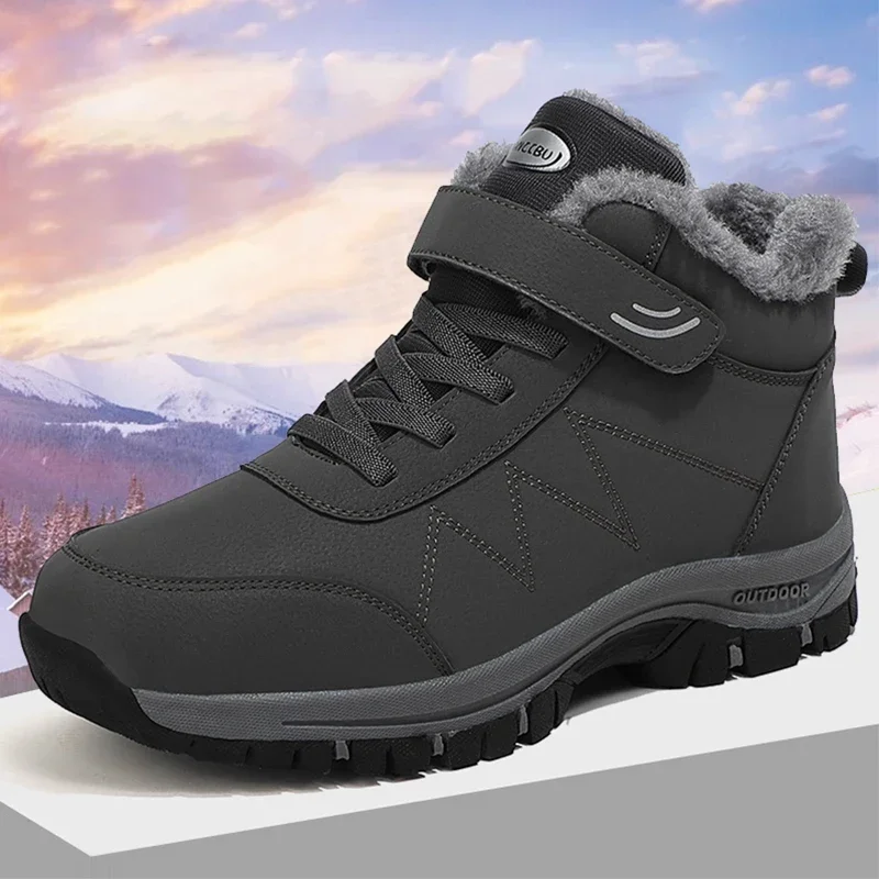 Outdoor Non Slip Plush Warm Snow Hiking Boots Winter Women Men's Boots Waterproof Leather Sneakers Men's Ankle Boots 
Outdoor Non Slip Plush Warm Snow Hiking Boots Winter Women Men's Boots Waterproof Leather Sneakers Men's Ankle Boots